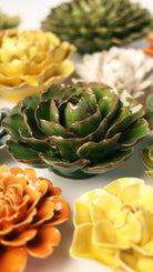 Avocado Green Keiko Peony - Chive Ceramics Studio - Ceramic Flowers - Chive Ceramics Studio