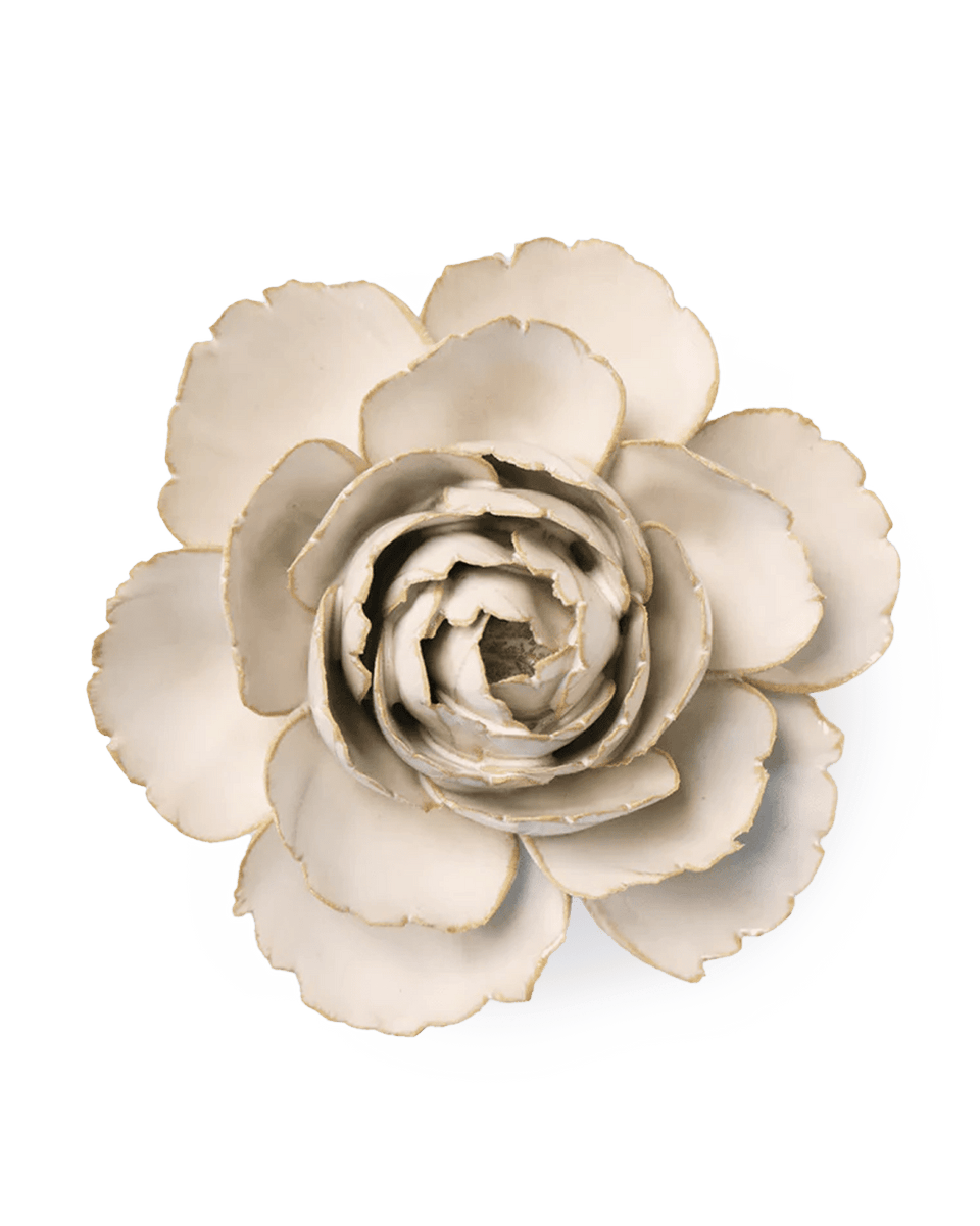 Ivory English Rose Ceramic Flower | English Garden Collection by Chive