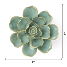 France Ceramic Flower Wall Art Teal Gardenia - Chive Ceramics Studio - Ceramic Flowers - Chive Ceramics Studio