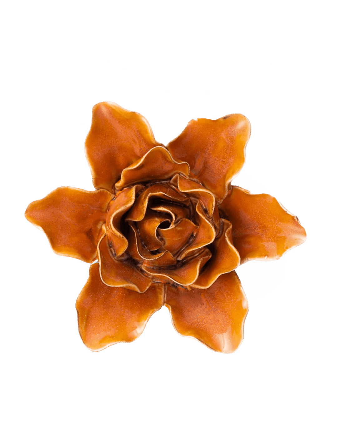 FR13 Burnt Orange Stargazer Lily - Chive Ceramics Studio - Ceramic Flowers - Chive Ceramics Studio