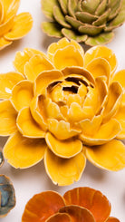 Burnt Yellow Empire Cabbage Flower - Chive Ceramics Studio - Ceramic Flowers - Chive Ceramics Studio