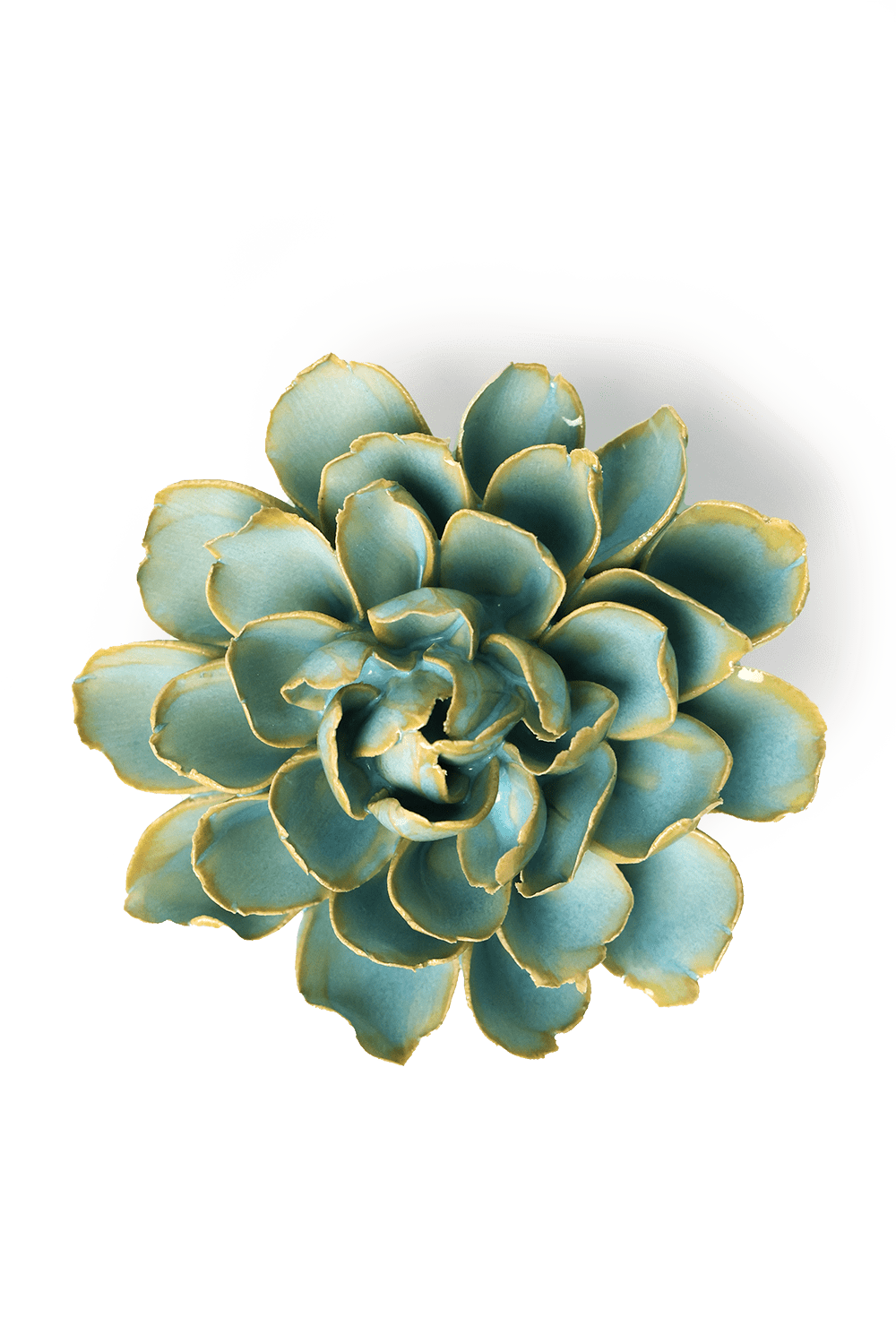 France Robin's Egg Blue French Marigold - Chive Ceramics Studio - Ceramic Flowers - Chive Ceramics Studio