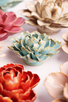 France Robin's Egg Blue French Marigold - Chive Ceramics Studio - Ceramic Flowers - Chive Ceramics Studio