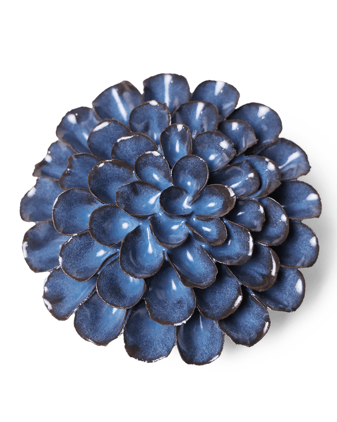 JA04 Blue Noir Pompon Dahlia - Chive Ceramics Studio - Ceramic Flowers - Chive Ceramics Studio