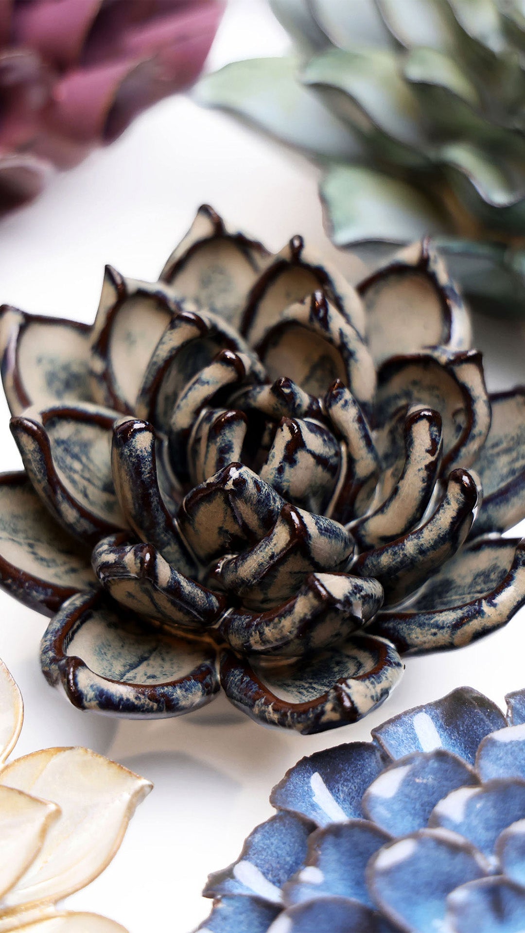Latte Lola Echeveria - Chive Ceramics Studio - Ceramic Flowers - Chive Ceramics Studio