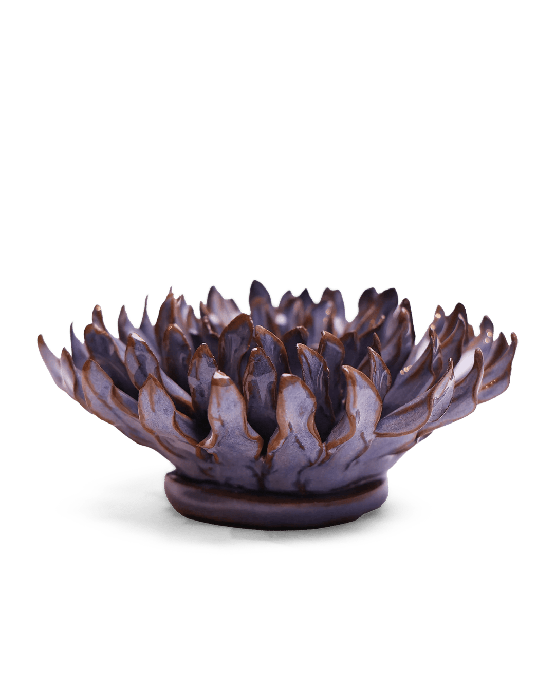 JA22 Violet Blue Fleur De Lis Mum - Chive Ceramics Studio - Ceramic Flowers - Chive Ceramics Studio