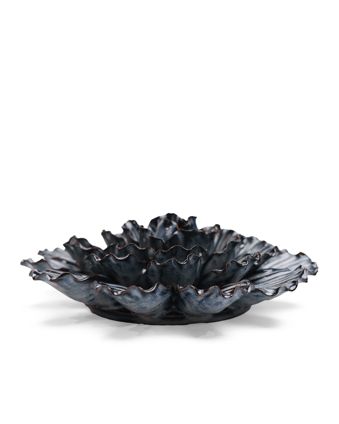 JA25 Navy Dinner Plate Dahlia - Chive Ceramics Studio - Ceramic Flowers - Chive Ceramics Studio