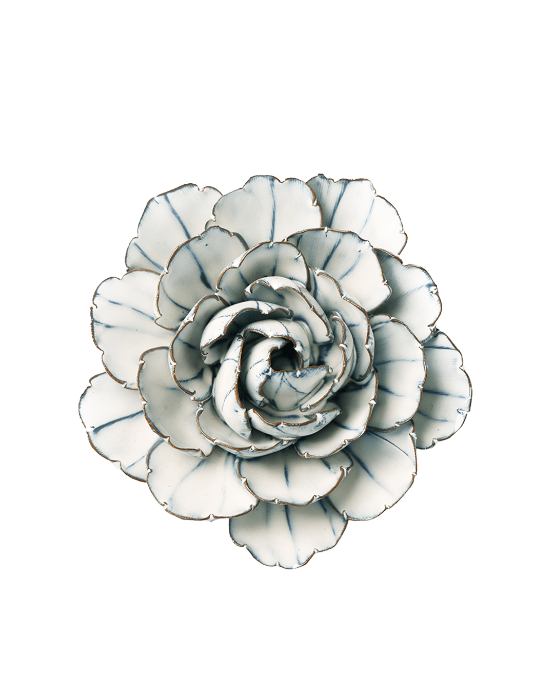 Blue White Keiko Peony - Chive Ceramics Studio - Ceramic Flowers - Chive Ceramics Studio