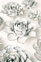 Blue White Camellia - Chive Ceramics Studio - Ceramic Flowers - Chive Ceramics Studio